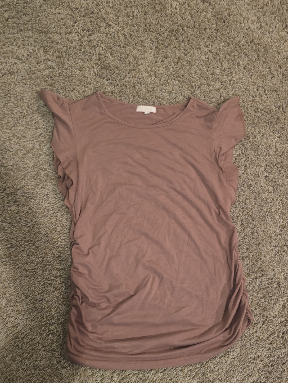 Women's Mauve Maternity Ruffle Sleeve Tee